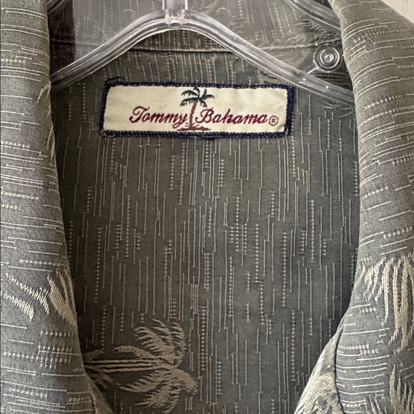 Tommy Bahama Olive Palm Print Shirt - Picture 3 of 3